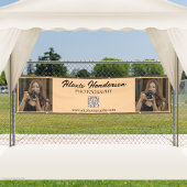 Terracotta & Black Script QR Code Minimalist Booth Spandoek