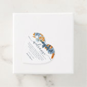 Terracotta Blauw Roest Elegant Welkom Bruiloft Bedankjes Labels (In situ)