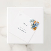 Terracotta Blauw Roest Elegante Dankjewel Bruiloft Bedankjes Labels (In situ)