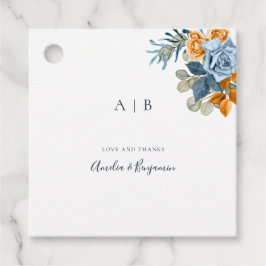 Terracotta Blauw Roest Elegante Dankjewel Bruiloft Bedankjes Labels