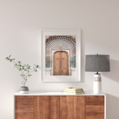 Terracotta Blauwgroen Marokkaanse deur Poster