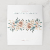 Terracotta Blauwgroen Neutrale Waterverf bloemenbr Plaatskaartje (Buitenkant ongevouwen)