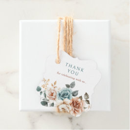 Terracotta Blauwgroen Neutrale Waterverf Dank u Bedankjes Labels