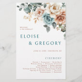 Terracotta Blauwgroen Neutrale Waterverf Trouwprog (Voorkant)