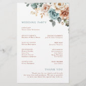 Terracotta Blauwgroen Neutrale Waterverf Trouwprog (Achterkant)