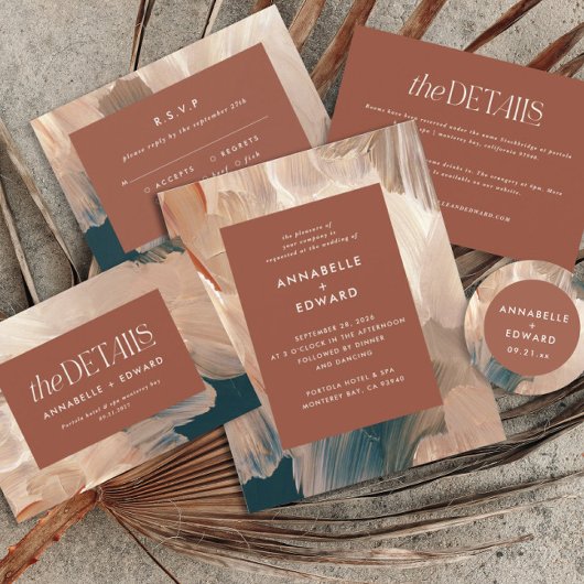 Terracotta blauwgroen schilder moderne, stijlvolle