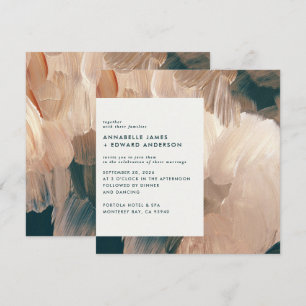 Terracotta blauwgroen schilder moderne, stijlvolle save the date