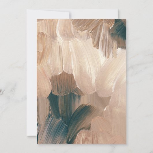 Terracotta blauwgroen schildintermoderne, stijlvol save the date (Achterkant)