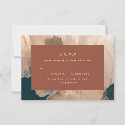 Terracotta blauwgroen schildpad moderne bruiloft R Kaart (Voorkant)