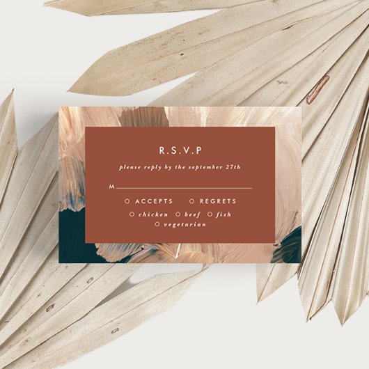 Terracotta blauwgroen schildpad moderne bruiloft R Kaart