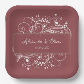 Terracotta Bloeiende Bruiloft Douche Papier Borden Papieren Bordje (Voorkant)