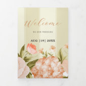 Terracotta Bloeiende Roos Hydrangea Bloemige Bruil Drieluik Aankondiging (Cover)