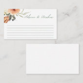 Terracotta Bloem advies en wensen vrijgezellenfees Informatiekaartje (Voorkant / Achterkant)