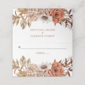 Terracotta bloem arrangement herfst bruiloft plaatskaartje (Buitenkant ongevouwen)