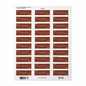 Terracotta bloem blad frame huwelijksadres etiket (Full Sheet)