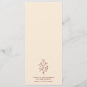 Terracotta Bloem Boheemse Eenvoudige Botanische Menu (Achterkant)