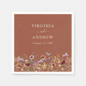 Terracotta Bloem Boho Bruiloft Servet (Voorkant)