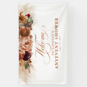 Terracotta bloem Boho herfst feest shower welkom Spandoek (Verticaal)