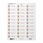 Terracotta Bloem Bruiloft Retouradres Etiket (Full Sheet)