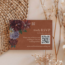 Terracotta bloem bruiloft RSVP QR-code