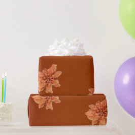 Terracotta Bloem Cadeaupapier
