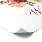 Terracotta Bloem Kerstmis Dennen Tak Welkom Poster (Hoek)