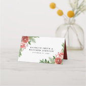 Terracotta Bloem Kerstmis Grove Tak Huwelijk Plaatskaartje (Achterkant)
