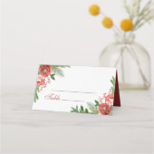 Terracotta Bloem Kerstmis Grove Tak Huwelijk Plaatskaartje (Voorkant)