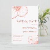 Terracotta Bloem Moderne Minimalistische Elegante Save The Date (Staand voorkant)