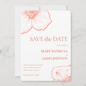 Terracotta Bloem Moderne Minimalistische Elegante Save The Date (Voorkant)