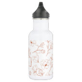 Terracotta Bloem Monogram Naam Waterfles (Rechts)