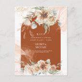 Terracotta Bloem Pampas Gras RSVP TROUWEN Briefkaart (Voorkant)