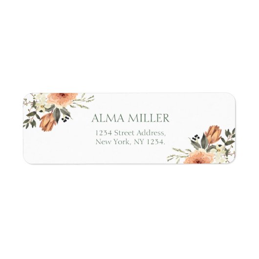 Terracotta Bloem Retouradres Etiket (Voorkant)