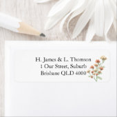 Terracotta bloem retouradresstickers etiket (Insitu)