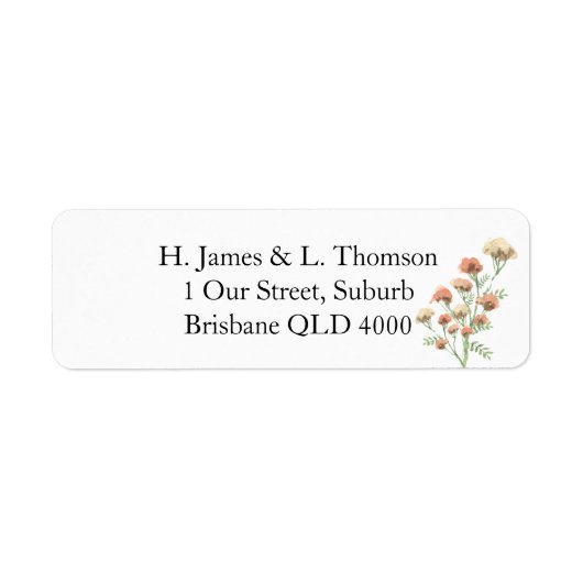 Terracotta bloem retouradresstickers etiket (Voorkant)