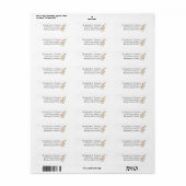 Terracotta bloem retouradresstickers etiket (Full Sheet)