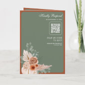 Terracotta Bloem Sage Groen QR Code Trouwen (Achterkant)