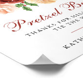 Terracotta Bloem Tak Huwelijk Pretzel Bar Poster (Hoek)