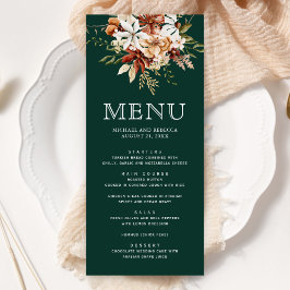 Terracotta Bloem Wilde Bloem Smaragdgroene Trouw Menu