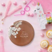 Terracotta Bloemachtige Boho Bruiloftsfeest  Papieren Bordje (Feest)