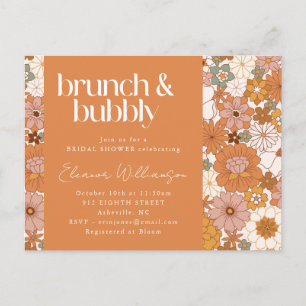 Terracotta Bloemale Brunch Bruidsfeest Aardse Warm Briefkaart