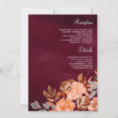 Terracotta Bloemen Alles in één Bourgondische brui Kaart (Achterkant)