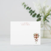 Terracotta Bloemen Boeket Waterverf Blooms Script Bedankkaart (Staand voorkant)
