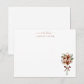 Terracotta Bloemen Boeket Waterverf Blooms Script Bedankkaart (Voorkant / Achterkant)