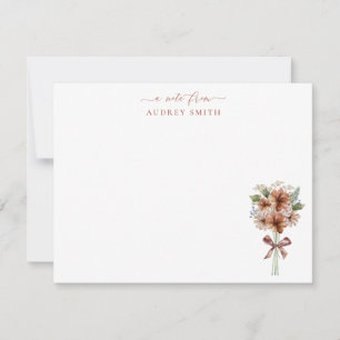 Terracotta Bloemen Boeket Waterverf Blooms Script Bedankkaart