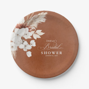 Terracotta bloemen Boho bruiloftsborrel  Papieren Bordje