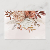 Terracotta Bloemen Boho Herfst Bruiloft Accommodat Informatiekaartje (Achterkant)