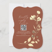 Terracotta Bloemen Boho Herfst Bruiloft Kaart (Achterkant)