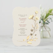 Terracotta Bloemen Boho Herfst Bruiloft Kaart (Staand voorkant)