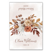 Terracotta Bloemen Boho Herfst Bruiloft Plaatskaar Kaart (Voorkant)